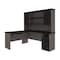 Bestar Norma L-Shaped Desk with Hutch, Black & Bark Gray 181850-000018 - alternate 1